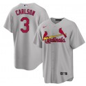 St. Louis Cardinals #3 Dylan Carlson Grey Cool Base Stitched Jersey