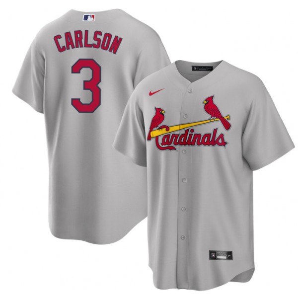 St. Louis Cardinals #3 Dylan Carlson Grey Cool Base Stitched Jersey