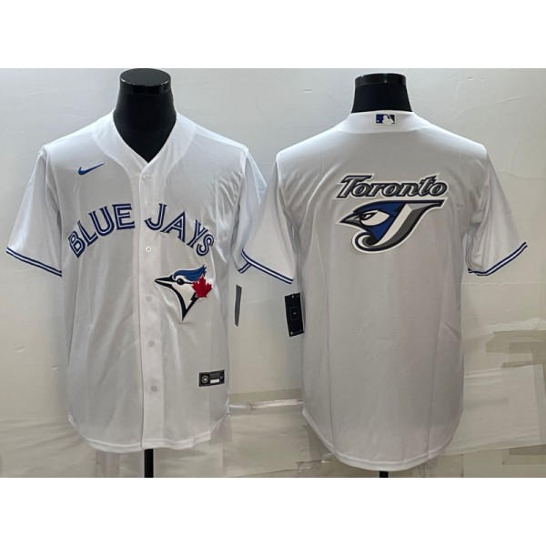 Toronto Blue Jays White Team Big Logo Cool Base Stitched Jersey