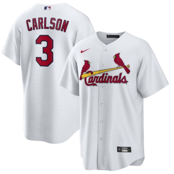St. Louis Cardinals #3 Dylan Carlson White Cool Base Stitched Jersey