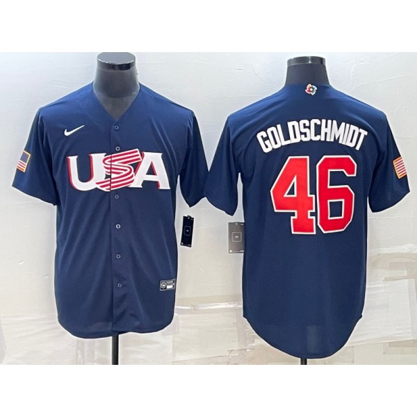 USA #46 Paul Goldschmidt 2023 Navy World Classic Stitched Jersey