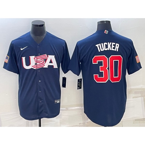 USA #30 Kyle Tucker 2023 Navy World Classic Stitched Jersey