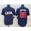 USA #28 Nolan Arenado 2023 Navy World Classic Stitched Jersey