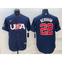 USA #22 Clayton Kershaw 2023 Navy World Classic Stitched Jersey