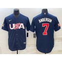USA #7 Tim Anderson 2023 Navy World Classic Stitched Jersey