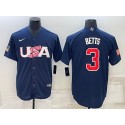 USA #3 Mookie Betts 2023 Navy World Classic Stitched Jersey