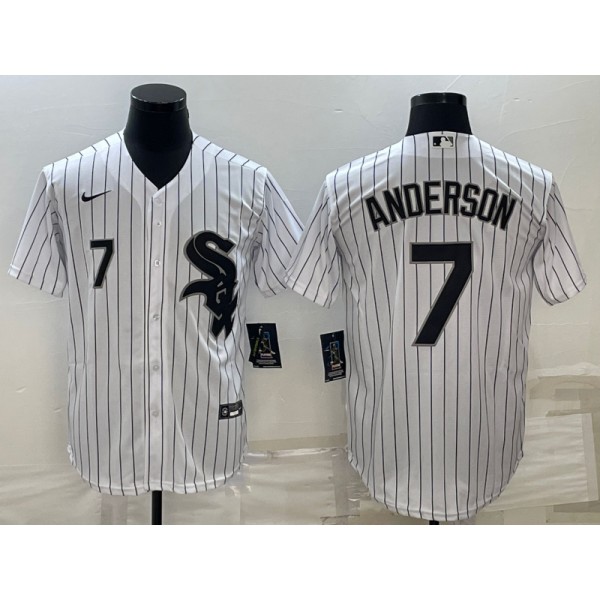 Chicago White Sox #7 Tim Anderson White Cool Base Stitched Jersey