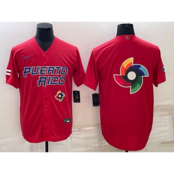 Puerto Rico 2023 Red World Big Logo Classic Stitched Jersey