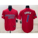Puerto Rico #1 Carlos Correa 2023 Red World Classic Stitched Jersey