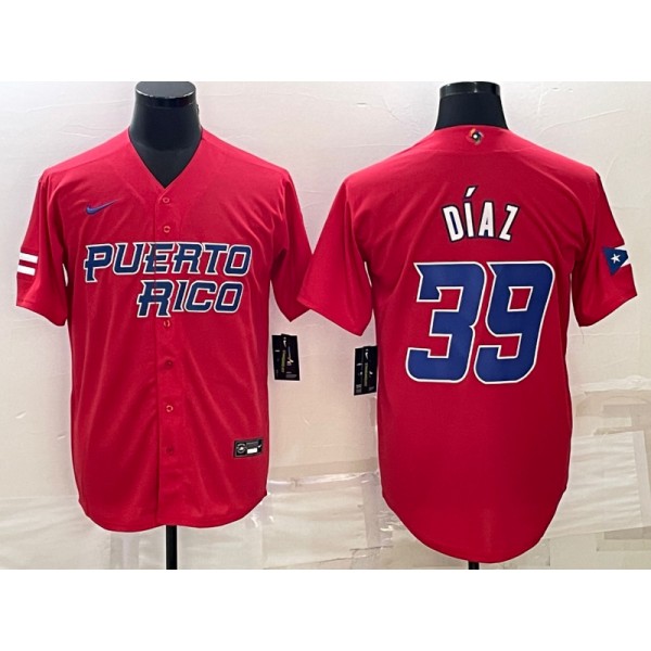 Puerto Rico #39 Edwin Díaz 2023 Red World Classic Stitched Jersey