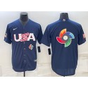 USA 2023 Navy World Big Logo Classic Stitched Jersey
