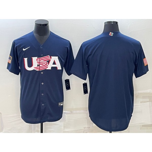 USA Blank 2023 Navy World Classic Stitched Jersey