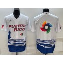 Puerto Rico 2023 White World Big Logo Classic Stitched Jersey