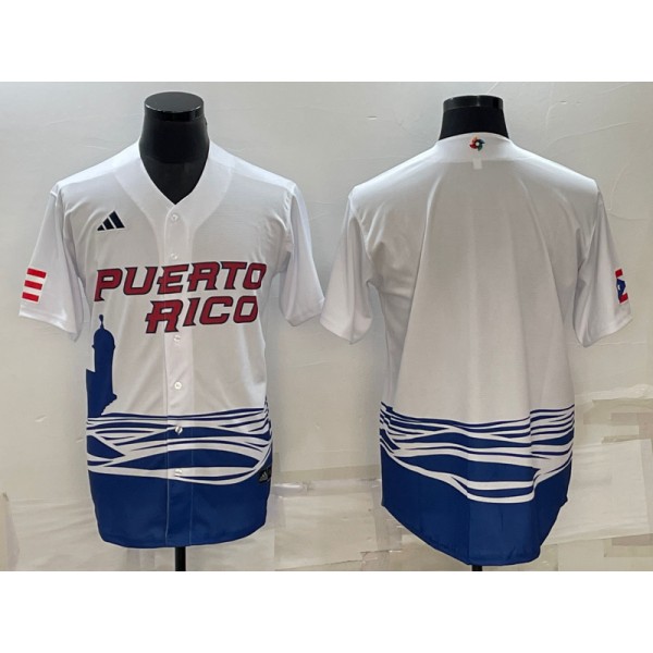 Puerto Rico Blank 2023 White World Classic Stitched Jersey