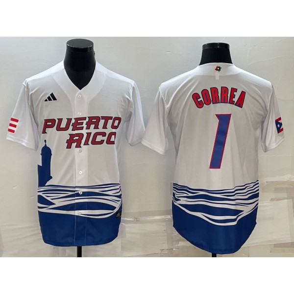 Puerto Rico #1 Carlos Correa 2023 White World Classic Stitched Jersey