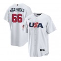 USA #66 Kyle Higashioka 2023 White World Classic Stitched Jersey