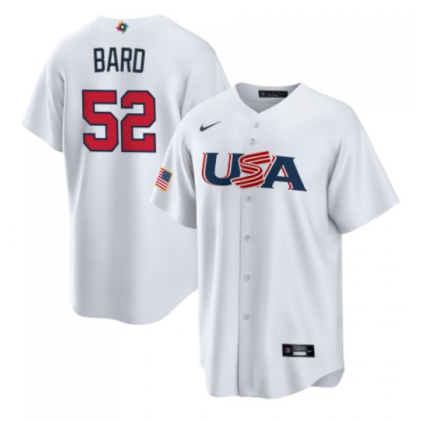 USA #52 Daniel Bard 2023 White World Classic Stitched Jersey