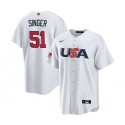 USA #51 Brady Singer 2023 White World Classic Stitched Jersey