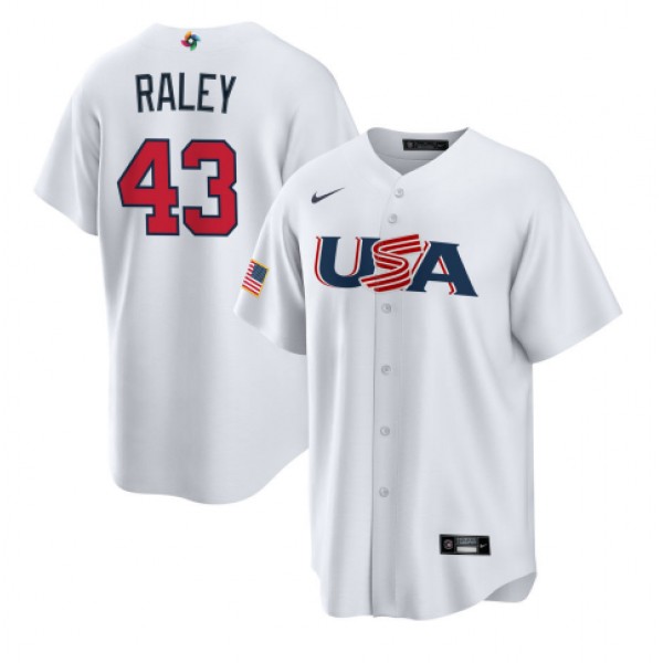 USA #43 Brooks Raley 2023 White World Classic Stitched Jersey