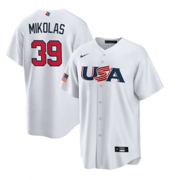 USA #39 Miles Mikolas 2023 White World Classic Stitched Jersey