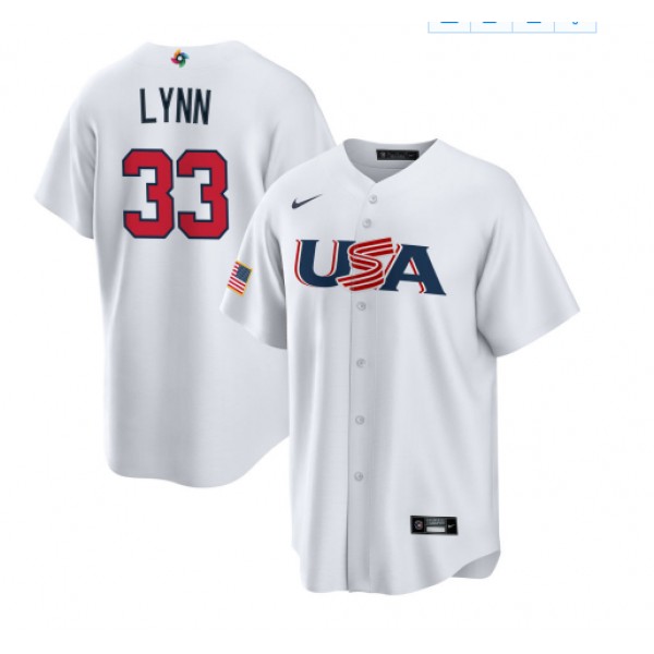 USA #33 Lance Lynn 2023 White World Classic Stitched Jersey