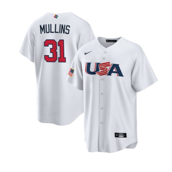 USA #31 Cedric Mullins 2023 White World Classic Stitched Jersey