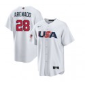USA #28 Nolan Arenado 2023 White World Classic Stitched Jersey