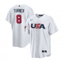 USA #8 Trea Turner 2023 White World Classic Stitched Jersey