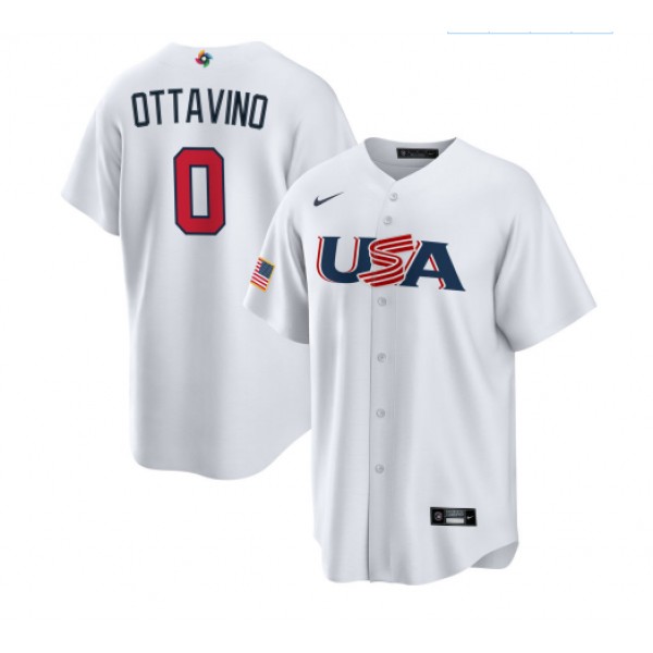 USA #0 Adam Ottavino 2023 White World Classic Stitched Jersey