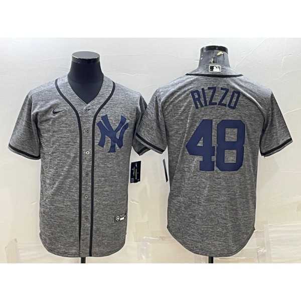New York Yankees #48 Anthony Rizzo Grey Cool Base Stitched Jersey
