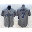 New York Yankees #7 Mickey Mantle Grey Cool Base Stitched Jersey
