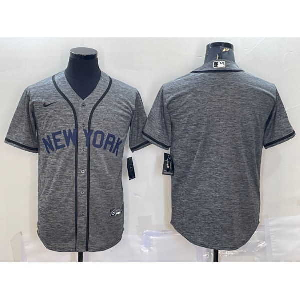 New York Yankees Blank Grey Cool Base Stitched Jersey