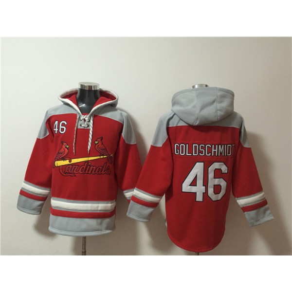 St.Louis Cardinals #46 Paul Goldschmidt Ageless Must-Have Lace-Up Pullover Hoodie