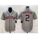 Houston Astros #2 Alex Bregman Grey With Patch Cool Base Stitched Jersey