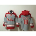 Philadelphia Phillies #10 J.T. Realmuto Grey Red Ageless Must-Have Lace-Up Pullover Hoodie