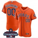 Houston Astros Active Player Custom Orange 2022 World Series Champions Flex Base Stitched Jersey