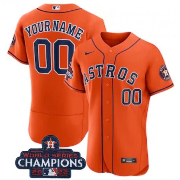 Houston Astros Active Player Custom Orange 2022 World Series Champions Flex Base Stitched Jersey