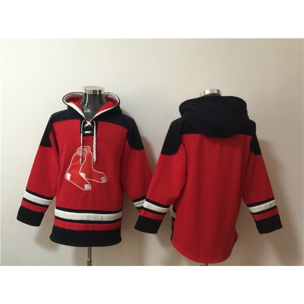 Boston Red Sox Blank Ageless Must-Have Lace-Up Pullover Hoodie