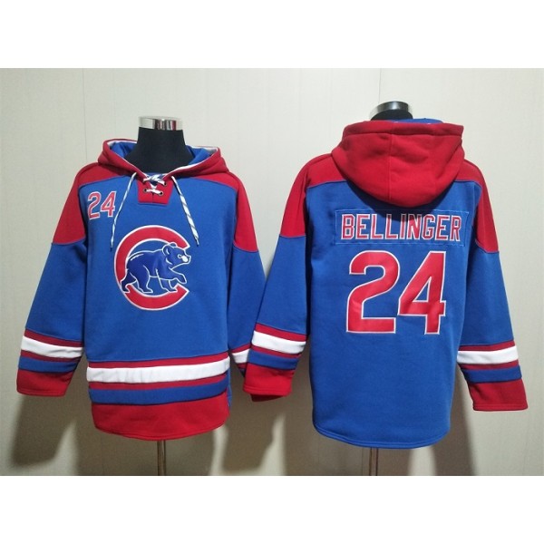 Chicago Cubs #24 Cody Bellinger Royal Red Ageless Must-Have Lace-Up Pullover Hoodie