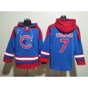 Chicago Cubs #7 Dansby Swanson Royal Red Ageless Must-Have Lace-Up Pullover Hoodie