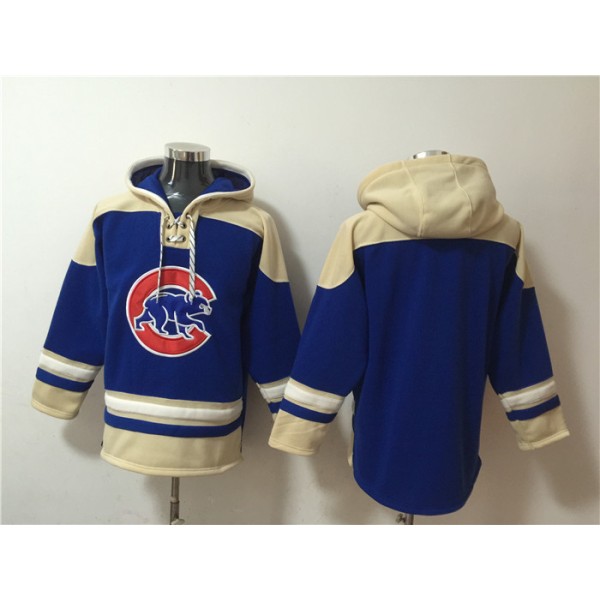 Chicago Cubs Blank Ageless Must-Have Lace-Up Pullover Hoodie