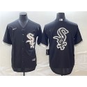 Chicago White Sox Black Team Big Logo Cool Base Stitched Jersey