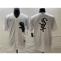 Chicago White Sox White Team Big Logo Cool Base Stitched Jersey