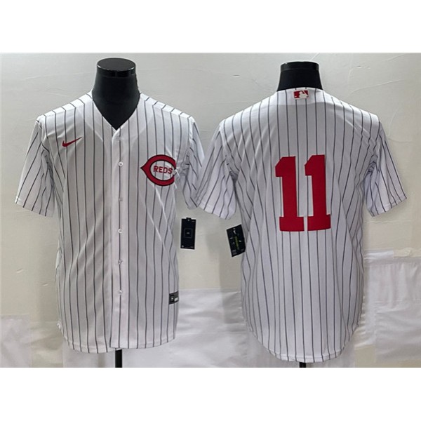 Cincinnati Reds #11 Barry Larkin White Field Of Dreams Stitched Jersey