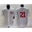 Cincinnati Reds #21 Hunter Greene White Field Of Dreams Stitched Jersey