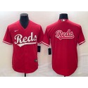 Cincinnati Reds Red Team Big Logo Cool Base Stitched Jersey