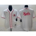 Cincinnati Reds White Team Big Logo Cool Base Stitched Jersey