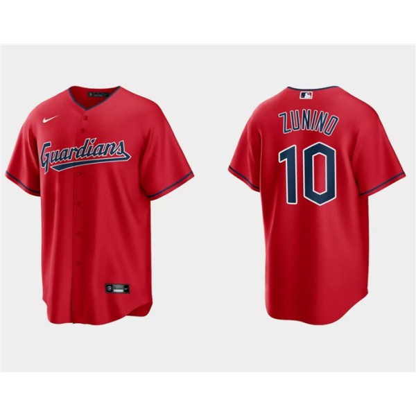 Cleveland Guardians #10 Mike Zunino Red Cool Base Stitched Jersey