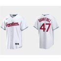 Cleveland Guardians #47 Cal Quantrill White Cool Base Stitched Jersey