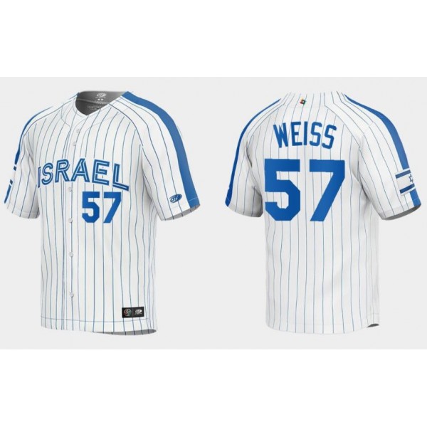 Israel Custom 2023 White World Classic Stitched Jersey